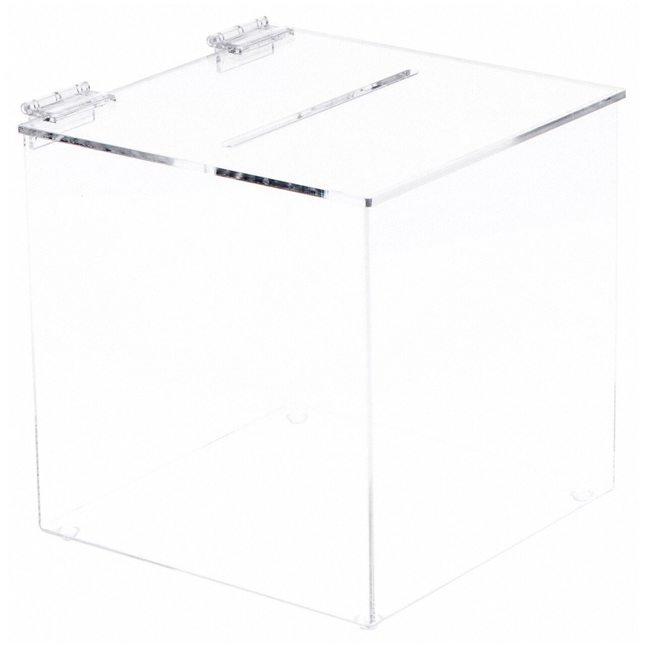 Plymor Clear Acrylic Ballot / Collection / Donation Box, 8" W x 8" D x 8" H